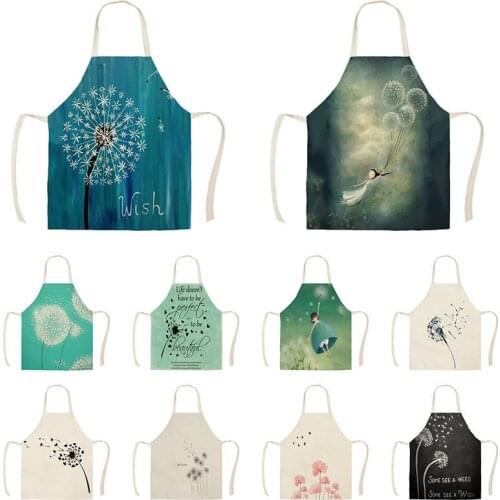 Dandelion Fly Black and White Moral Kitchen Aprons Unisex Dinner Party Cooking Bib Funny Pinafore Cleaning Apron WQi804