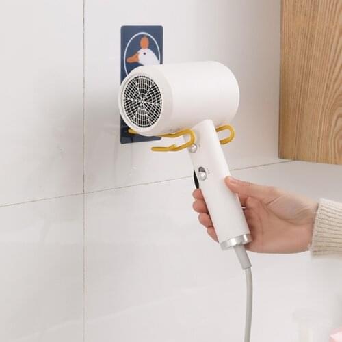 066E Hair Dryer Holder Blower Organizer Adhesive Wall Mounted Straightener Hairdryer Stand Bracket Salon Styling Storage for