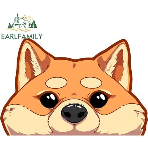 EARLFAMILY 13cm x 8.8cm For A hungry Japanese Shiba Inu Puppy Funny Car Stickers Creativite Waterproof Decals Surfboard Decor