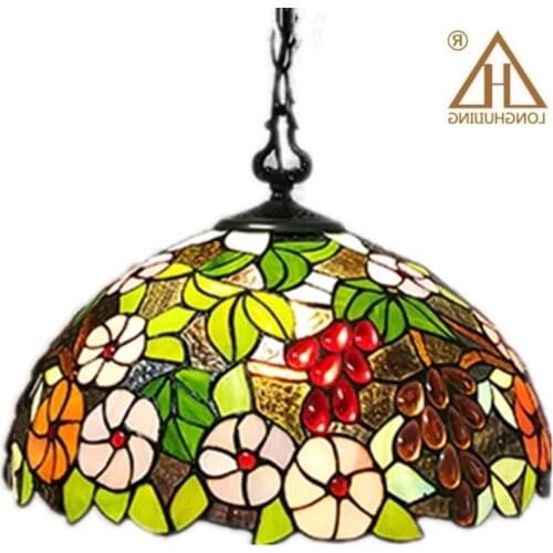 Tiffany Dragonfly Lamp Glass Shade Pendant Light Bohemian Single Pendant Hanging Light Foam Packing For Hallway Corridor Kitchen