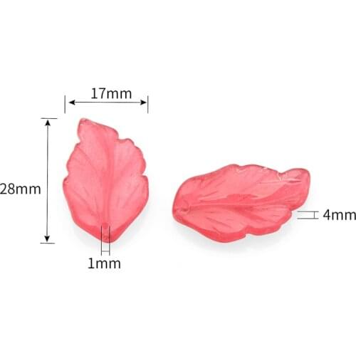17X28MM Crystal Feather Beads 20Pcs Leaf Pendant Glass Beads For Bracelets DIY Crafts Charms Handmade Christmas Jewelry Findings