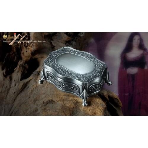 IMUWEN Metal Jewelry Box/ pewter plated big size trinket box/ gift box for wedding