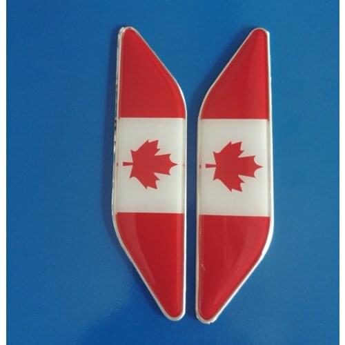 JX-LCLYL 2pcs Metal Canada Flag Car Side Fender Skirt Emblem Badge Sticker Decal