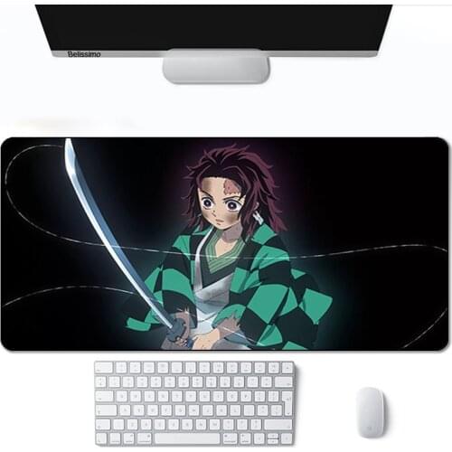Mouse Mats Gamer Pad Pc Accessories Gaming Table Pads Speed Anime Rug Led Computer Keyboard Long Hot Kimetsu No Yaiba Laptop