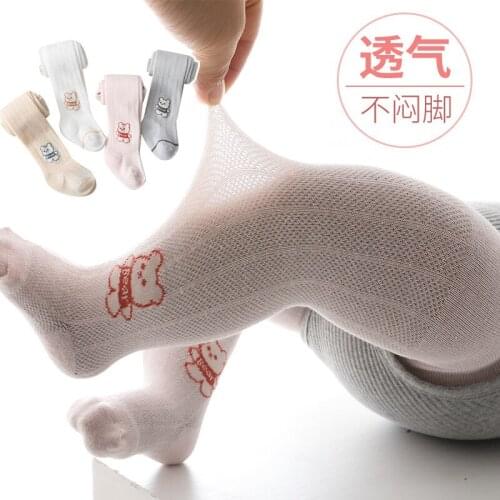 Summer New Style Thin Cotton Mesh Bear Childrens Pantyhose Girl Breathable And Anti-Mosquito Tights Baby Socks