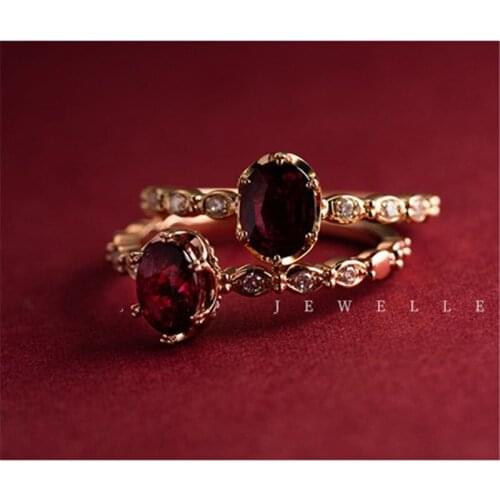 Liemjee Wholesale Fashion Luxury Simple Jewelry S925 Silver Inlaid Ruby Ring For Women Feature Namour Charm Gift All Seasons