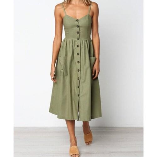 LuckBN Summer Dresses With Buttons