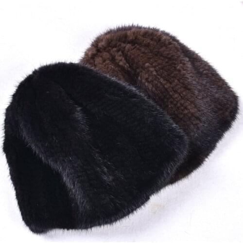 BESFILIN Real Mink fur hat for men and women UNISEX fur weaving Warm simple versatile with high elasticity easy matching Cap