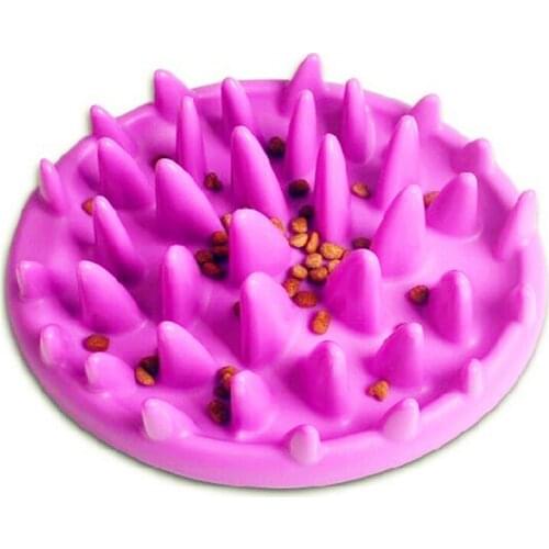 Pet Slow Eating Dog Bowl Slow Feeder Dog Food Bowl Hard Silicone Dog Slow Feeder Cat Pet Feeder NonSlip Anti Gulping Feeder Bowl