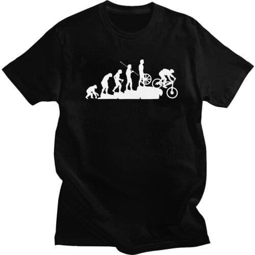 Fashion MTB Shirt Mountain Biker Evolution T-shirt Men Cool Downhill Biker Gift Casual Tshirt 100% Cotton Tee Tops High Quality