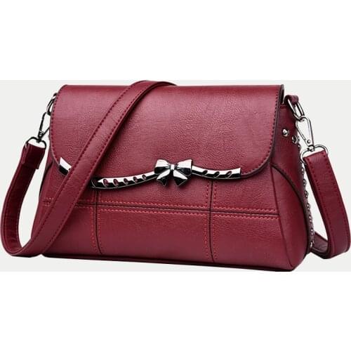 Fashion Women Crossbody Messenger Bags Solid Color Shoulder mama Bags Female PU Leather Casual Purse Bowknot Hasp Handbags