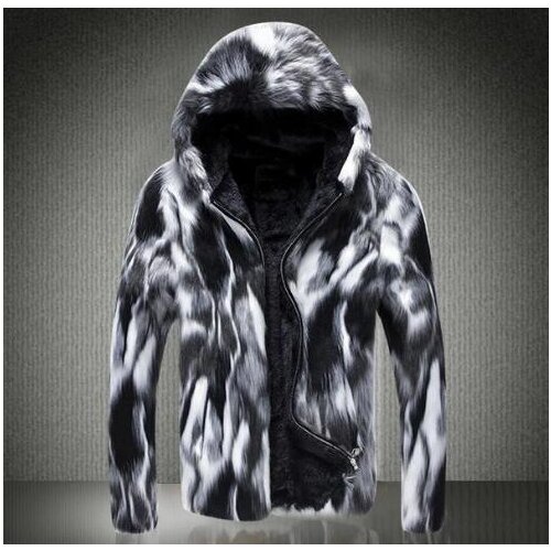 Hooded thicken warm faux fur coat mens leather jacket men jaqueta de couro overcoat Villus autumn winter thermal outerwear