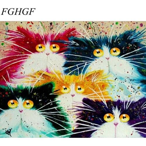 FGHGF Cat Frameless Pictures DIY Painting By Numbers Oil Painting By Numbers On Canvas Europe Home Decoration