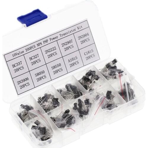 BC337 BC327 2N2222 2N2907 2N3904 2N3906 S8050 S8550 A1015 C1815 10Values*20pcs=200/set Transistors Box Pack Transistor kit TO-92