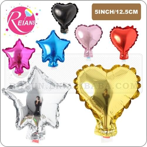 Mini 5 Inch Star Heart Shape Aluminum Foil Balloons Inflatable Aluminum Balloons Wedding Birthday baby shower Party Decoration
