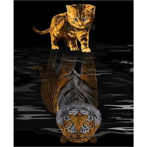 Clothing Patches Cat Tiger Pattern Iron On Patches Thermal Transfer Printing Animal Stickers for Clothes Ins Style Decoration