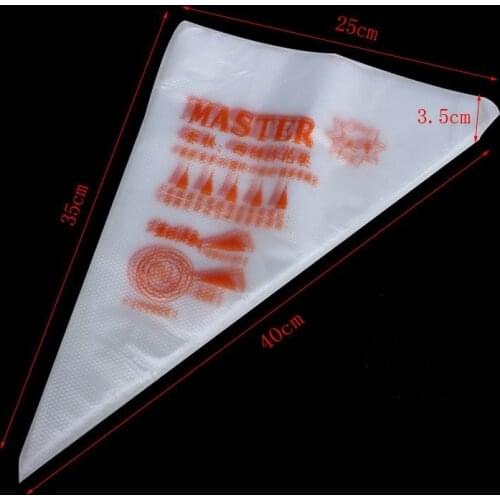 New 100pcs large Size 35cm*40cm Disposable Piping Bag Icing Fondant Cake Cream Decorating Pastry Tip Tool