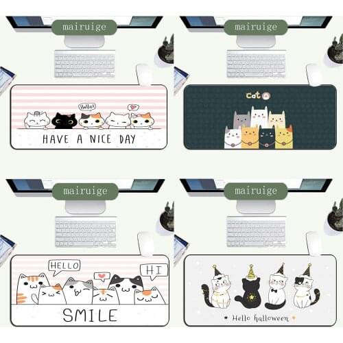 New Kitty cat kawaii mouse pad gaming accessories laptop non-slip rubber keyboard desk mat carpet pad xxl one piece wholesale
