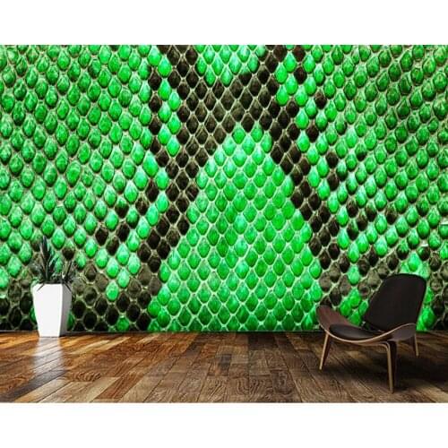 Papel de parede Green python skin texture 3d wallpaper,living room tv wall bedroom kitchen wall papers home decor bar mural