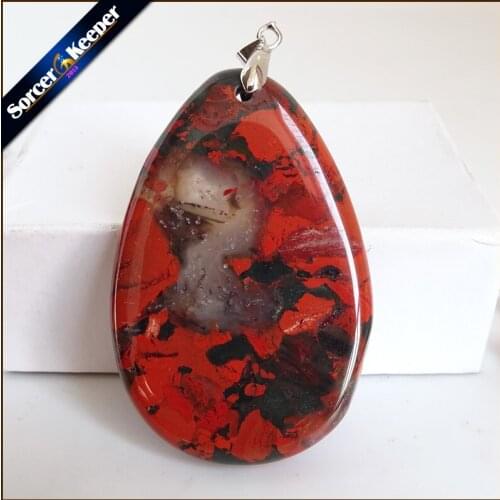 Collares New Pendant Necklace Natural Crystal Stone Bloodstone Beads Agates Necklace & Pendants Fashion Bijoux Women WS1005