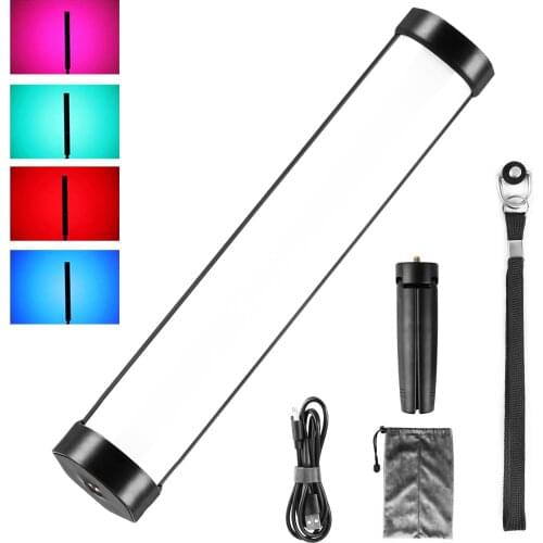 Handheld RGB LED Video Light Wand 2800K-8500K Light Stick CRI95 TLCI97 15 Video Effects with Mini Tripod for Vlog Live Streaming