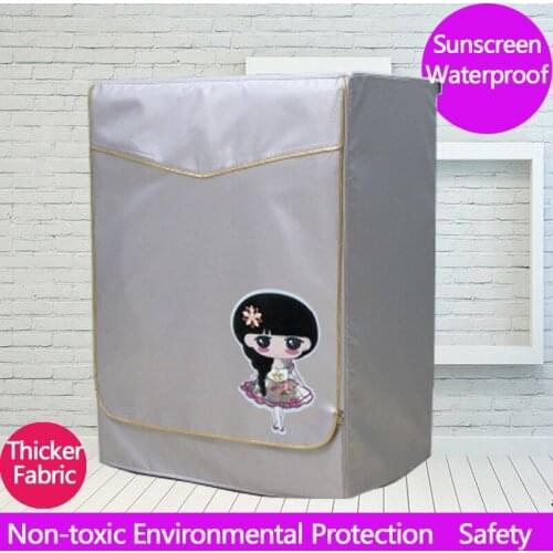 Waterproof Washing Machine Cover Oxford Cloth Cartoon Pattern Sunscreen Drum Washer Home Dustproof Case