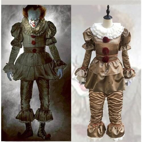 Adult Pennywise Cosplay Costume Halloween party Clown Stephen Kings It Men Women Costume Clown Costume Outfit Suit