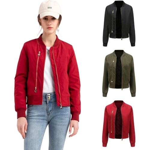 2021 New Spring Autumn Bomber Jacket Women Cotton Liner Baseball Coat Fashion Streetwear