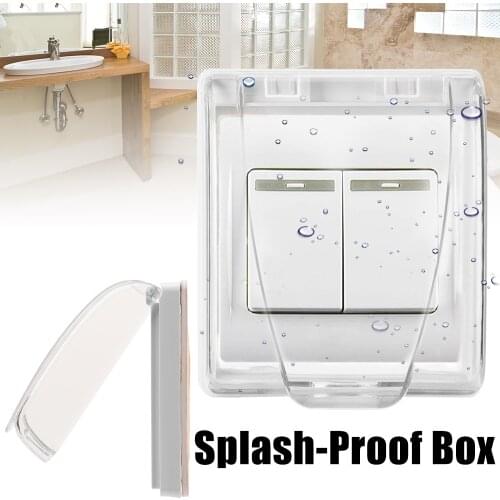1PC 86Type Socket Protector Electric Plug Cover Child Safety Box Waterproof Box Bathroom Supplies White Transparent Switch Cover
