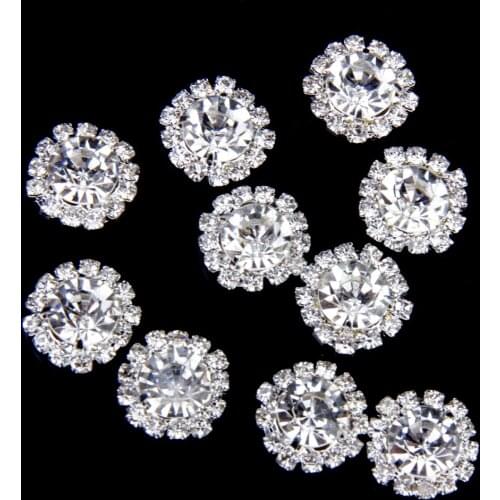 10x Round Buttons Flatback Embellishment Wedding Craft