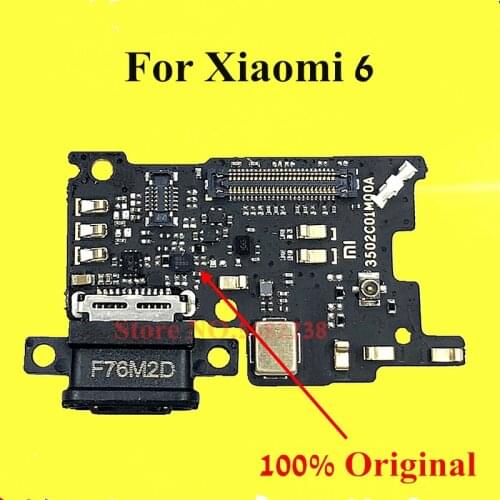 Original USB Charging Dock Port Flex cable For Xiaomi 6 mi6 M6 Charger plug board with Microphone Replacement parts