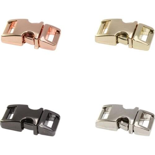 2PCS 3/8" (10mm) Side Release Contoured Curved Metal Buckle for Bag Leather DIY Paracord Bracelet Accessories