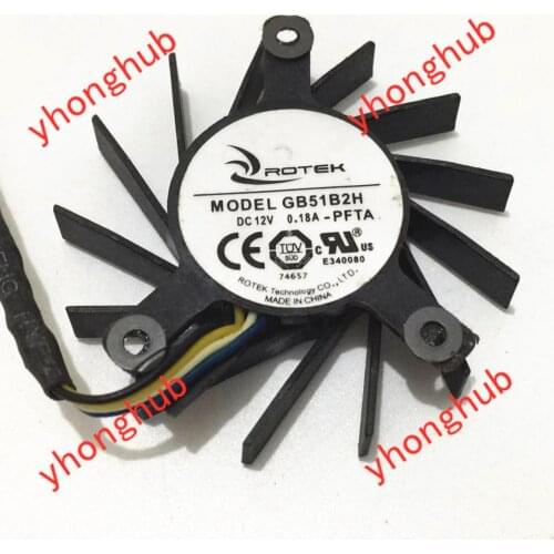 ROTEK GB51B2M GB51B2H DC 12V 0.15A 4-wire Server Cooling Fan