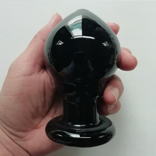 65MM Diameter Big Butt Plug Glass Crystal Anal Plug Sex Toys For Women Anal Vaginal Dilator Smooth Ass Plug Glass Anal Beads 18