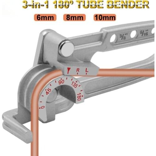 Adeeing Tubing Pipe Bender 1/4 5/16 3/8 Tube Aluminum Copper Steel Fuel Brake Lines Copper Aluminum Pipe Bender Air Conditioning
