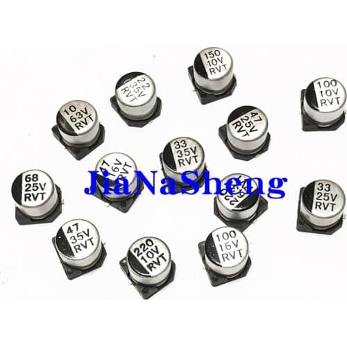 20pcs SMD 6.3V 10V 16V 25V 35V 50V Aluminum Electrolytic Capacitor 1UF 4.7UF 10UF 22UF 33UF 47UF 100UF 220UF 330UF 470UF