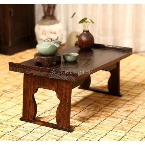 Asian Antique Furniture 68x34x29cm Japanese Floor Table Folding Leg Rectangle Living Room Wooden Laptop Coffee Table Folding