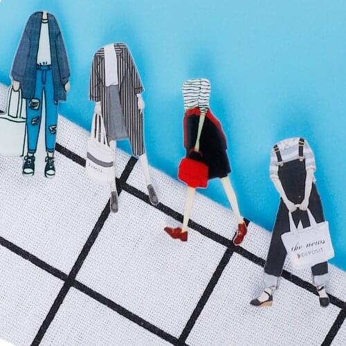 1PC Fashion Clothes Style Brooch Badges Kawaii Acrylic Badges Clothes Icons on Backpack Pin Brooch Badge Decoration