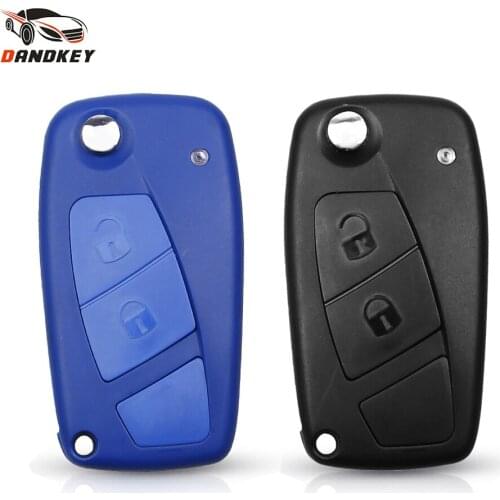Dandkey Flip Remote Key Shell For FIAT PANDA DUCATO PUNTO STILO Uncut Blade Car Styling Replacement 2 Button Keyless Fob Case