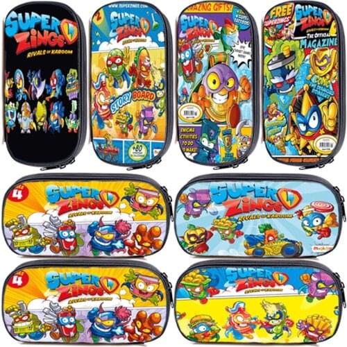 Super Zings Cosmetic Case Kids Cartoon Game Pencil Case Large Capacity Multifunction Storage Bags Kids School Pencil Case