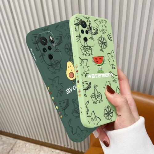 Avocado Liquid Silicone Case For XiaomiRedmi Note 10 10S 9 8 7 Camera Protective Soft Phone Back Cover On Redmi9 K40 K30 K20 Pro