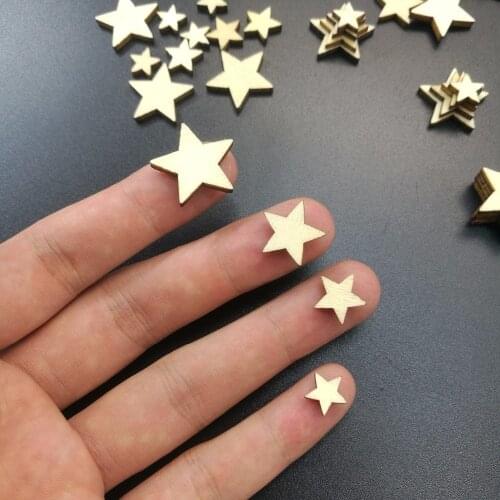 Wood DIY Wooden Star Embellishments Art Decor Scrapbooking Wedding DIY Crafts Christmas Party Decoration