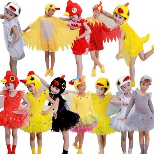 Unisex Bird Chick Duck Parrot Animal Costume For Kids Children Dance Clothing Stage Performance Clothes Funny Party Cosplay