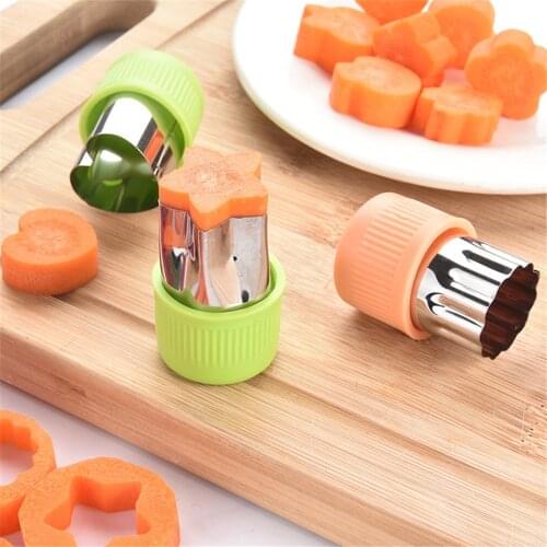 3pcs Vegetable Slicing Mold Stainless Steel Mould Carrot Cucumber Fruit Slicing Stencil Template
