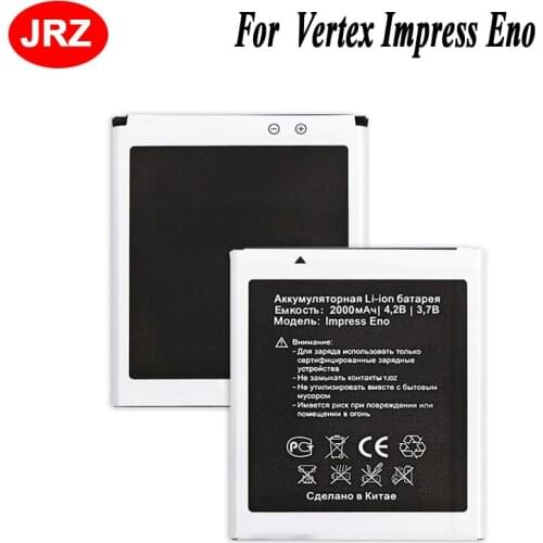 JRZ For Vertex Impress Eno Phone Battery ForVertex Impress Eno 2000mAh Hight Capacity 3.7V Top Quality Replacement Batteries