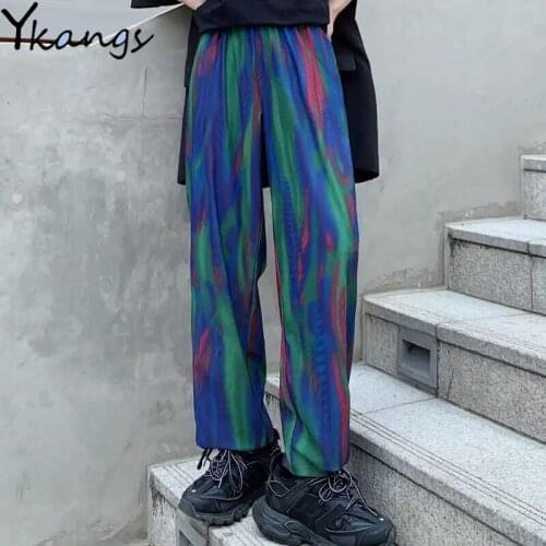 Pockets Streetwear Woman Tie Dye Korean Fashion Vintage Punk Joggers Women Korean Style Casual Gothic Harajuku Trousers Female