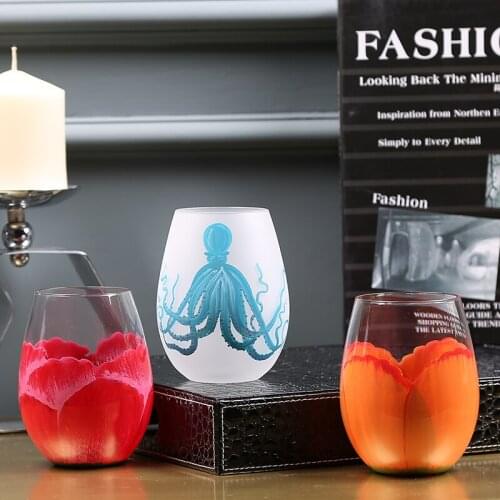 Creative colored glass cigarette holder large capacity single layer household fashion handmade juice juice ladies beer mug