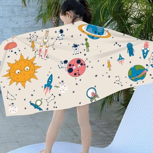 Top Brand Microfiber Kids Beach Towel Bathing Toddler Kids Gifts Size 140*70CM Children Cartoon Cute Pattern Baby Bath Towel