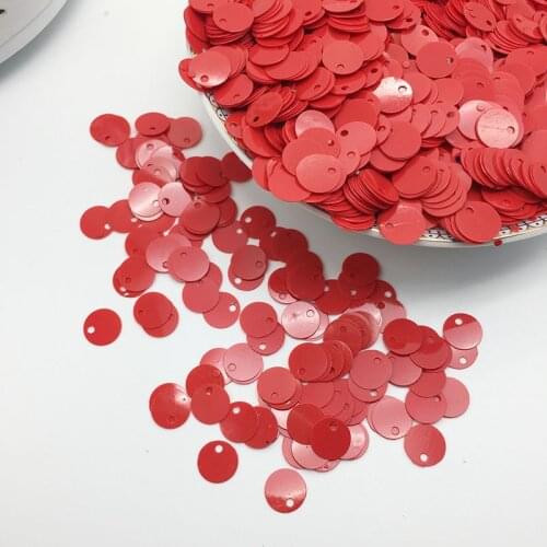 LNHOME 50g/lot 8mm Solid Red Round Sequins Paillette For Arts Crafts Sewing Sequins Wedding DIY Decoration PVC Flat Sequins