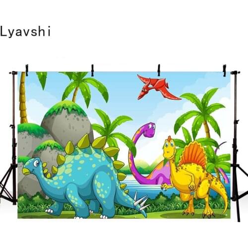 LyavshiMEHOFOTO Jurassic Dinosaur Backdrops Forest Cartoon Decor Photography Backdrop Pictures Party Banner Birthday Background